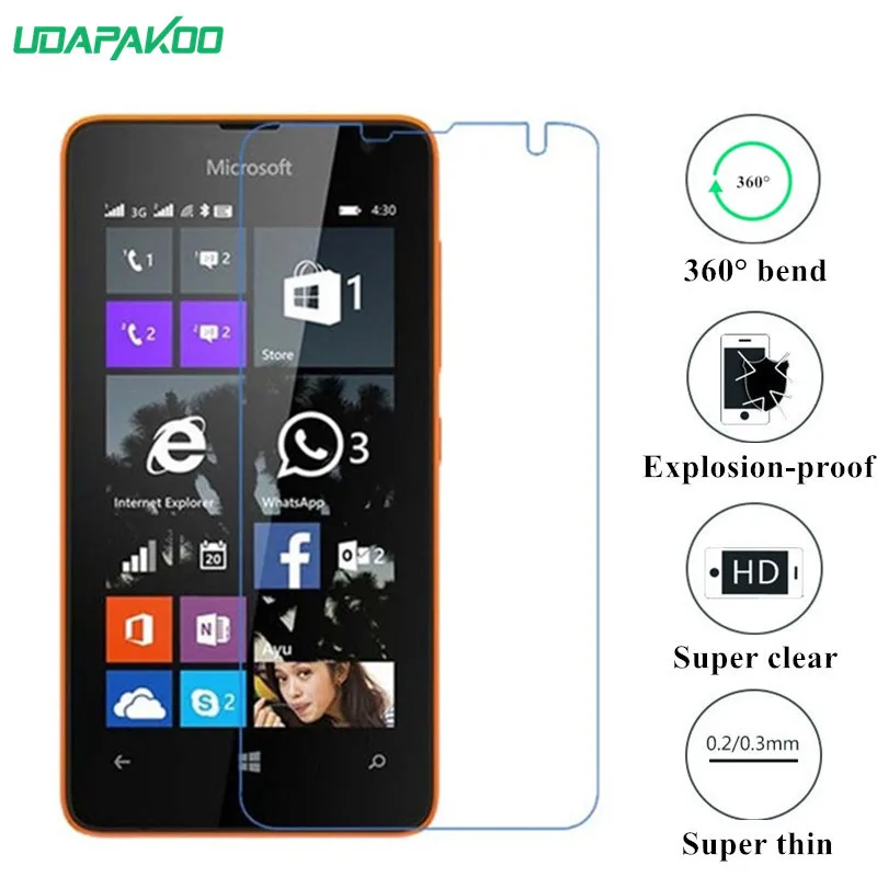 Udapakoo прозрачная закаленная (мягкое стекло) пленка для Nokia Microsoft Lumia 430 Dual SIM Nano