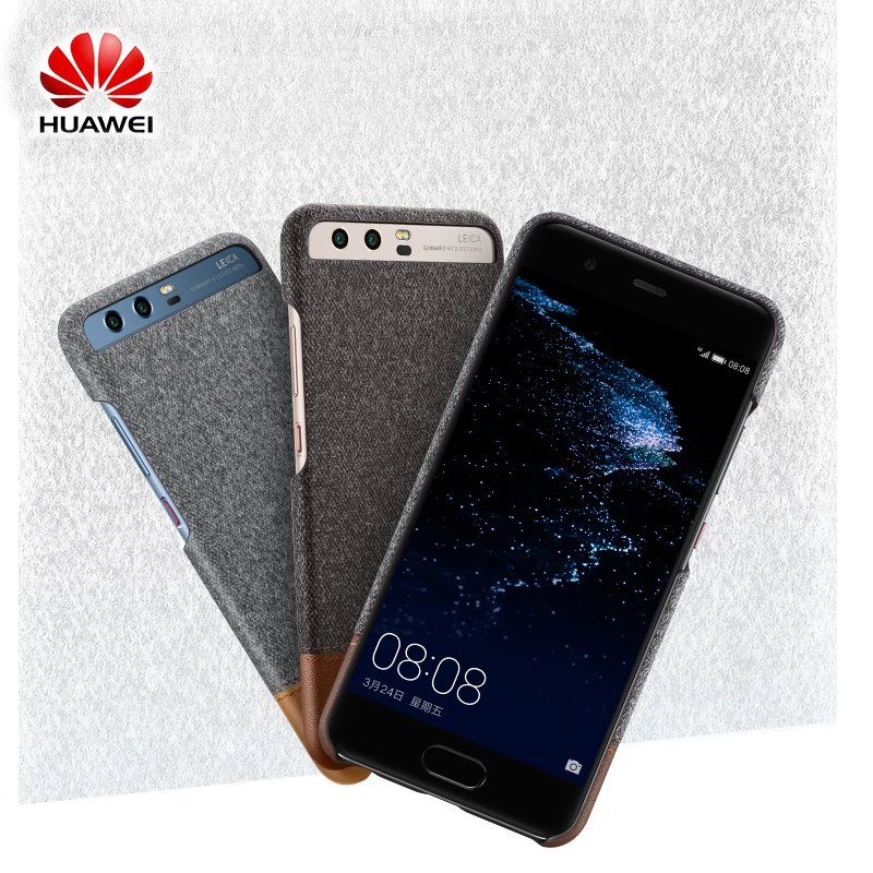 100% Оригинальный чехол для Huawei P10 plus задняя крышка из смешанного волокна и кожи
