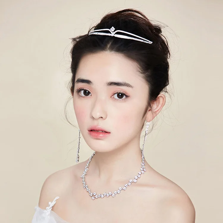 Кристаллы SLBRIDAL стразы из медного сплава с фианитами свадебная тиара для невесты