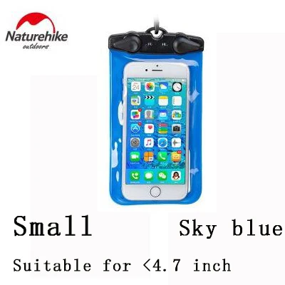 small sky blue Naturehike водонепроницаемая сумка, герметичная, для общего дайвинга, плаванье рафтинг, сумка для мобильного телефона, чехол, чехол для iPhone, samsung, huawei - Цвет: small sky blue