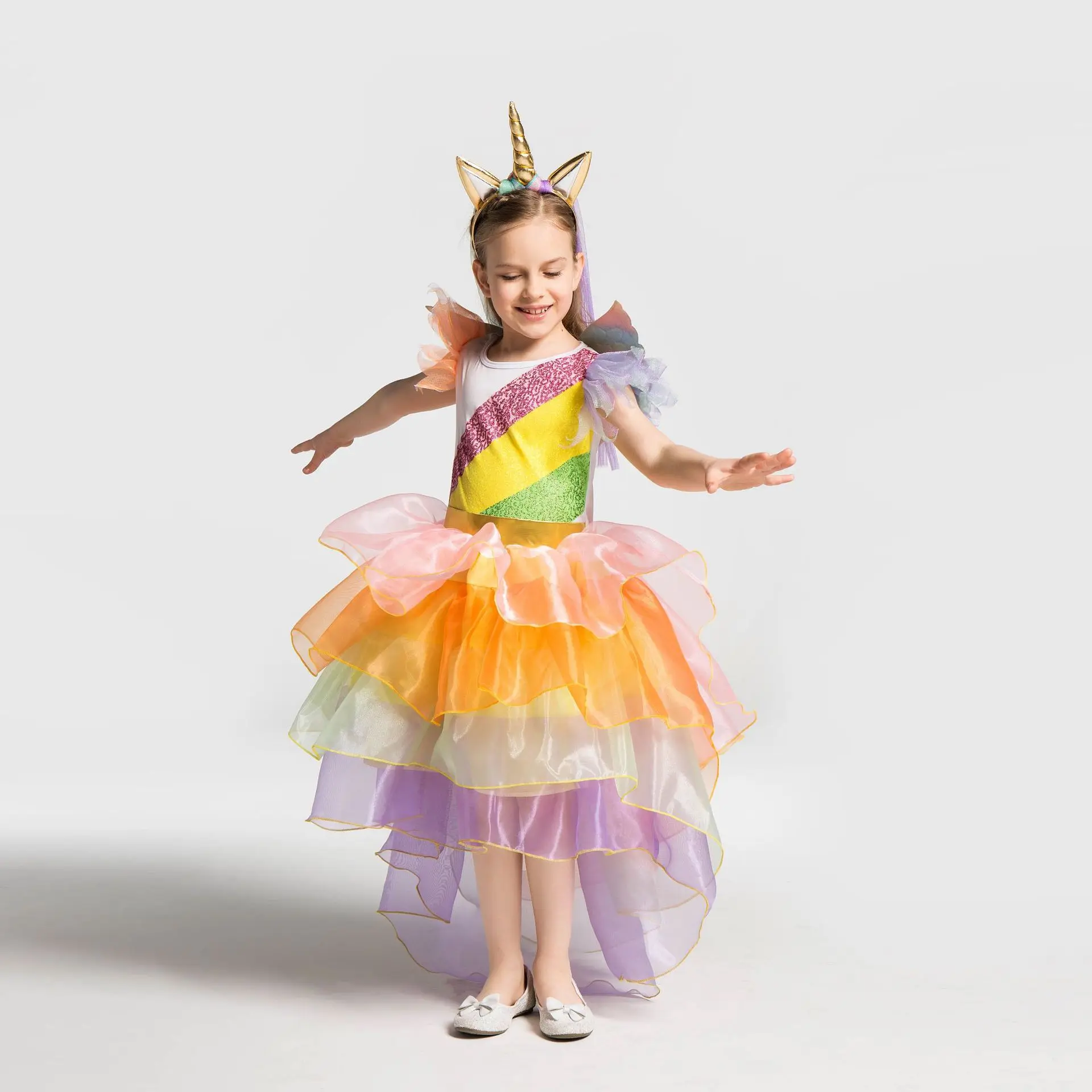 Карнавальный костюм единорога на Хэллоуин платье с единорогом для маленьких