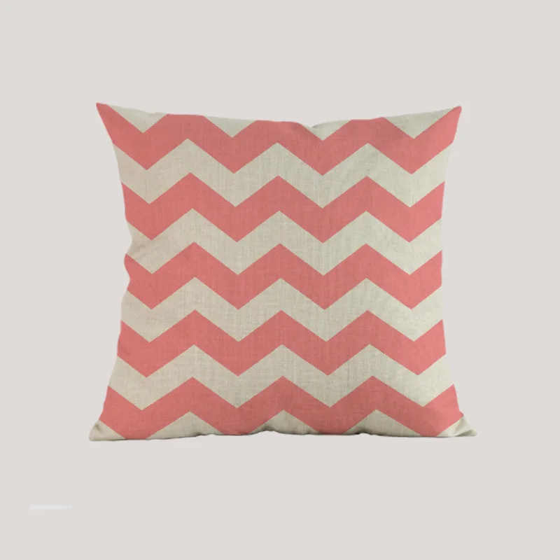 Чехол для подушки в стиле океана синий розовый с геометрическим рисунком | Дом и