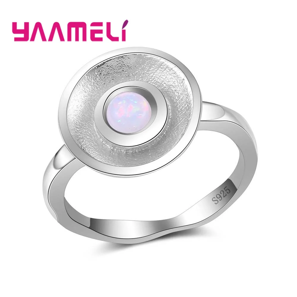 

Top Quality 925 Sterling Silver Accessories With Small Opal Stone Super Vintage Shape Jewelry For Youngster Cool Ring