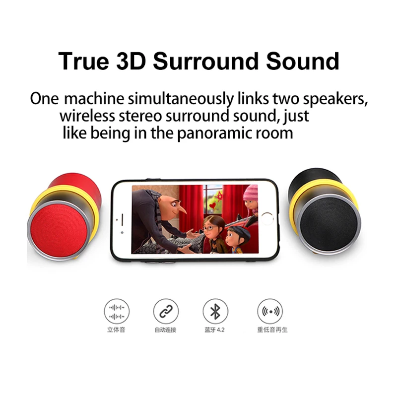 I6 Портативный Bluetooth Динамик Беспроводной двухканальный звук Системы 3D музыке