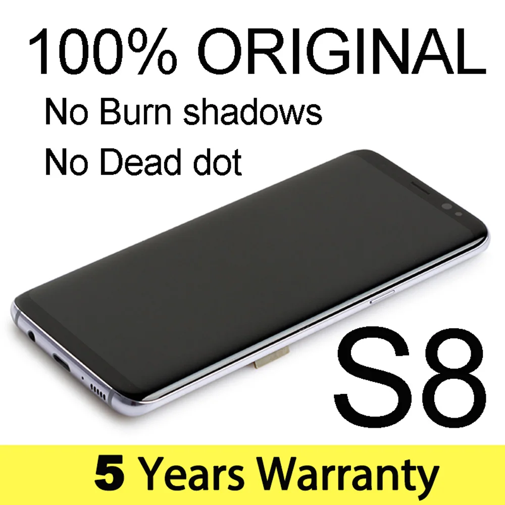 Заводской экран для Samsung S8 ЖК дисплей G950F оригинальная замена сенсорный рамка G950