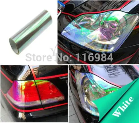 

100CM*30CM Shiny Chameleon Auto Car Light Headlight Taillight Vinyl Film Sticker Car Light Change Color Tint Film Sticker