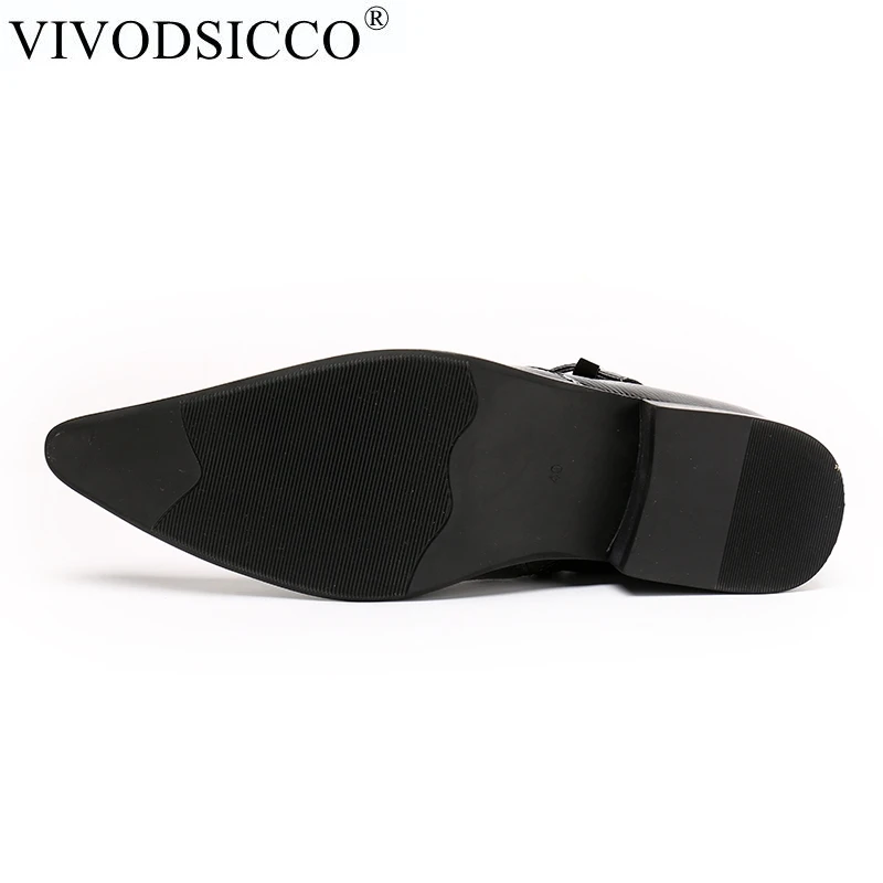 VIVODSICCO/Роскошные модные официальные Мужские модельные ботинки; Мужские модельные туфли из натуральной кожи; ботильоны с пряжкой и ремешком; вечерние ботинки в байкерском стиле