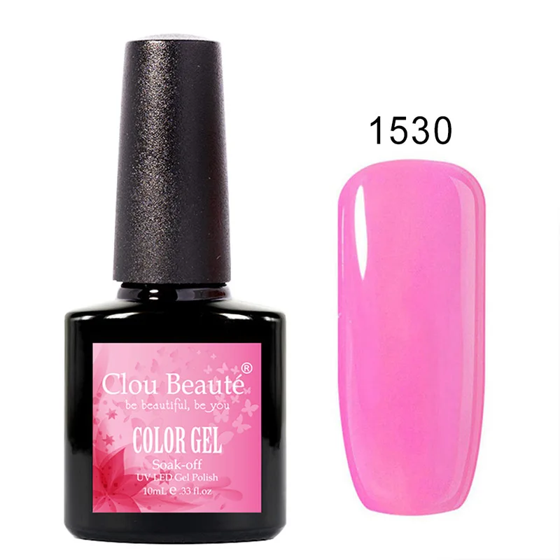 1530 Clou Beaute мягкая цветная основа и верхнее покрытие УФ гель лак для ногтей 10 мл vernis полуперманентный УФ-гель для ногтей впитывающий гель лак 1325 - Цвет: 1530