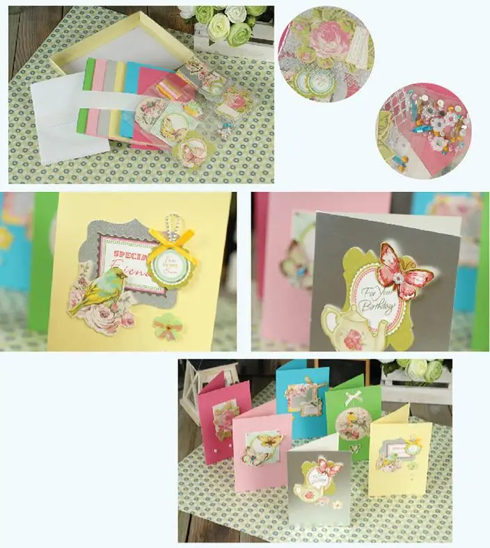 Eno открытка DIY 12 пустых открыток с конвертами Набор для изготовления на день