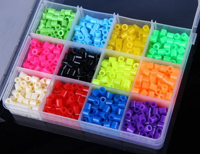 12 цветов Perler Beads1200pcs коробка набор 5 мм Хама бусины EVA предохранитель бусины для детей Обучающие головоломки игрушки