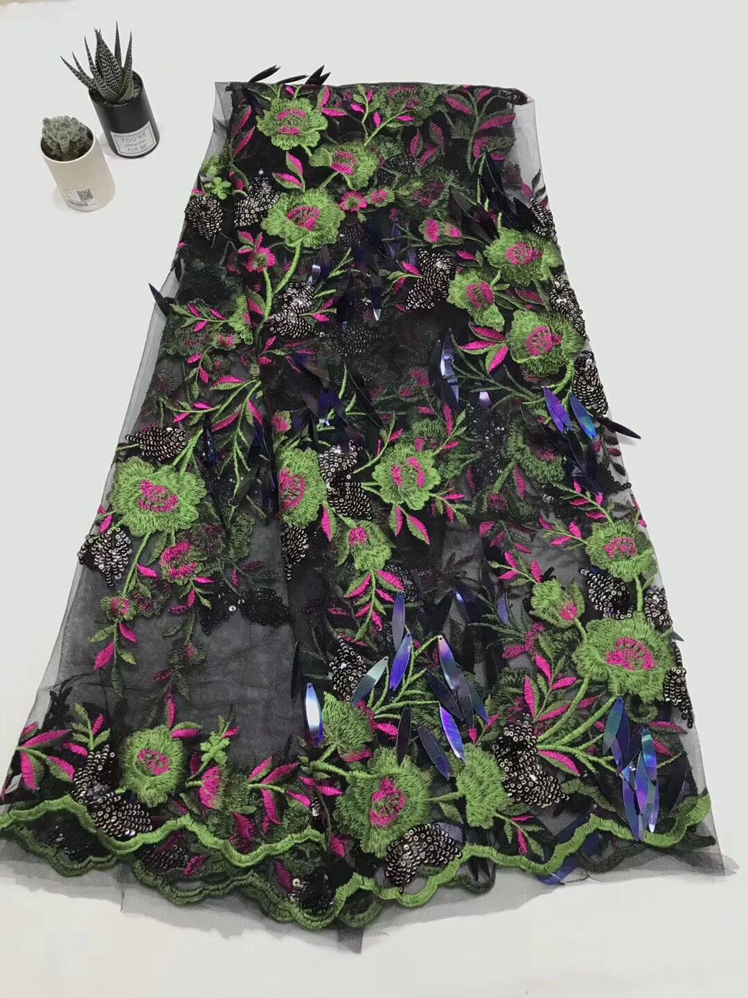 African lace fabric 2019 embroidery high quality French Nigeria sequins wedding party dress | Дом и сад