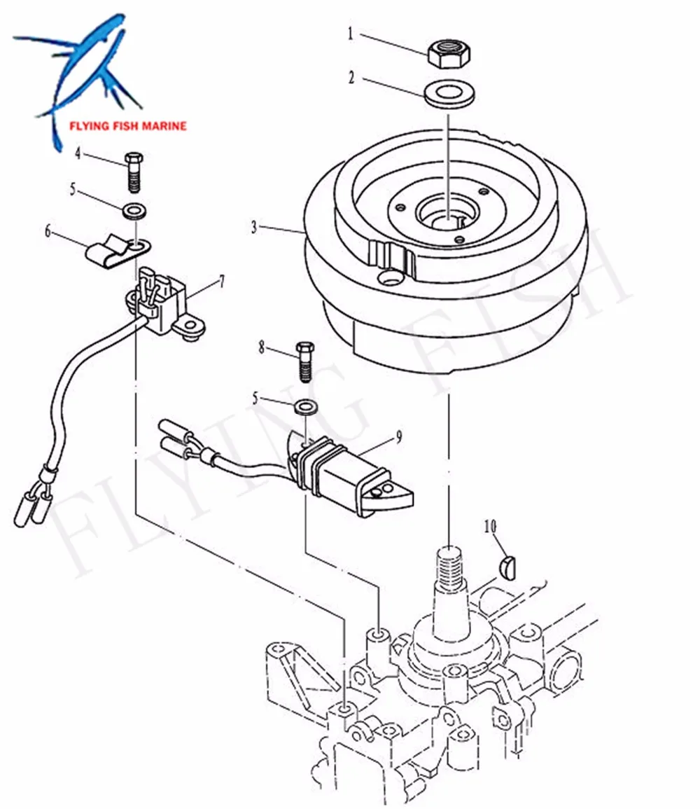 Катушка двигателя для лодки в сборе подвесного Parsun HDX 2-Stroke TE15 TE9.9 | Автомобили и