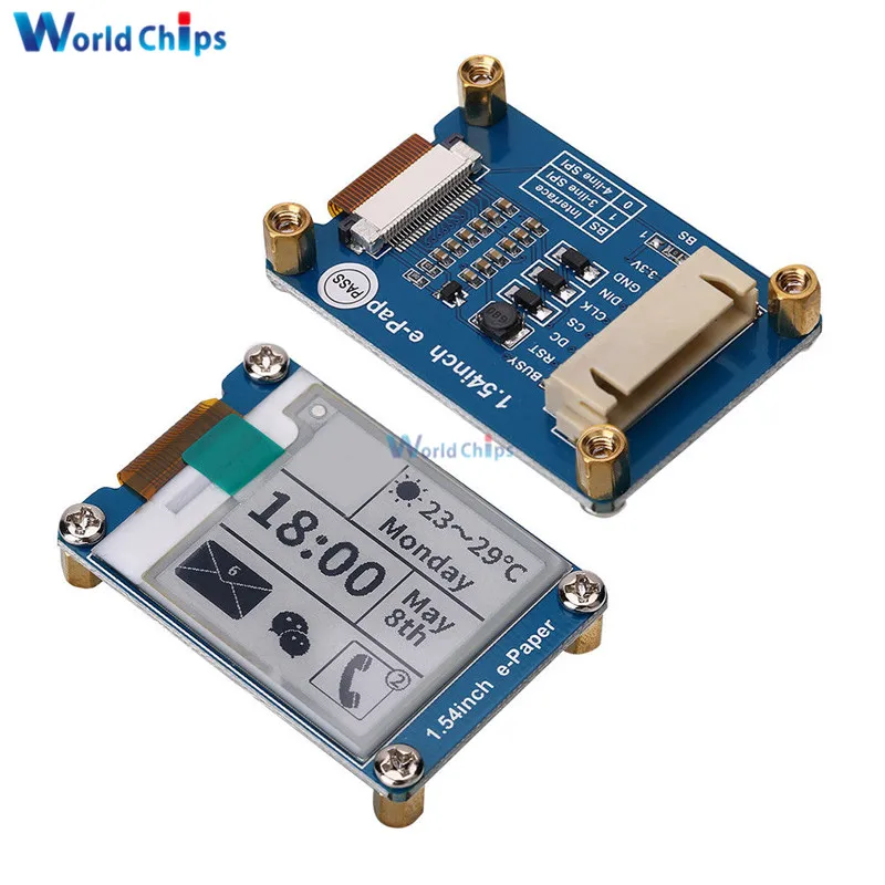 

Модуль электронной бумаги 1,54 дюйма 200x200 экран дисплея e-Ink 2-цветный черный и белый SPI широкий угол обзора поддерживает частичное обновление