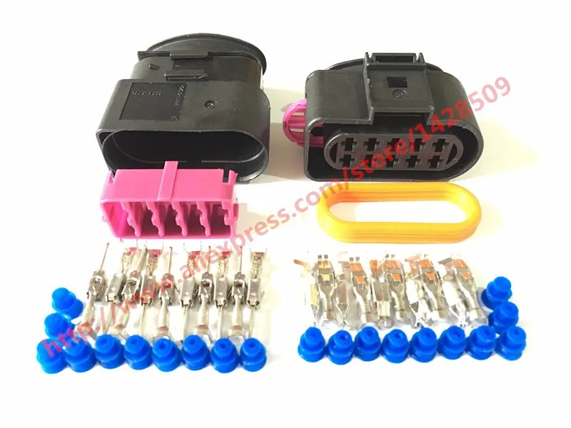 

10 Sets 10 Pin 1J0973835 1J0973735 Female Male 3.5 Auto Temp Sensor Plug Deflation Valve Plug Waterproof Connector For VW Truck