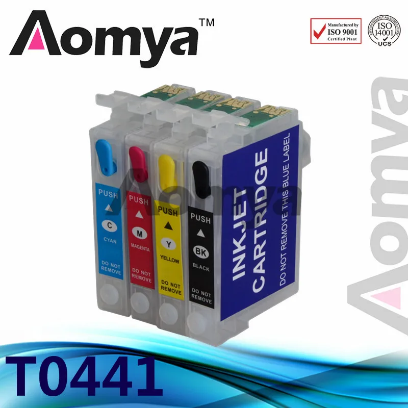 4 цвета T0441 T0442 T0443 T0444 многоразового картридж для Epson Stylus C64/C66/84/C86/CX3600 /CX4600/CX6400/CX6600