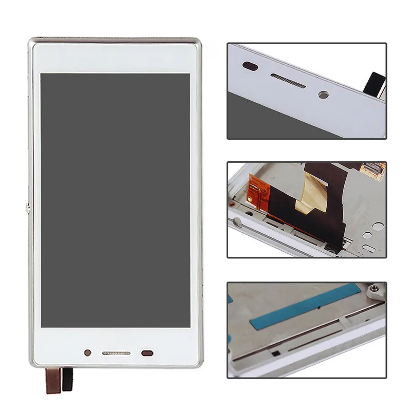 Для sony Xperia M2 ЖК-дисплей S50H D2302 D2303 D2305 D2306 ЖК-дигитайзер сенсорный экран Рамка запасная часть для sony m2 экран