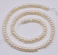 new 5 6mm freshwater pearl loose beadswhite button genuine pearl jewellery15inches one full strandfree shipping