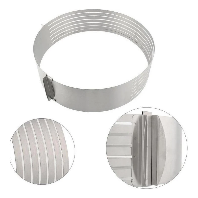 Stainless Steel Adjustable Round Cake Ring Cutter For Bread Cakes Mousse Slicer Mold DIY Kitchen Baking Tools Accessoires | Дом и сад