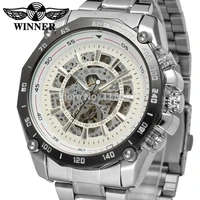 wrg8068m4t1 winner new automatic men white color dress skeleton watch stainless steel bracelet shipping free with gift box