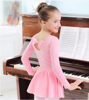 Женское платье с длинным рукавом балерина Детские хлопковые танцевальные платья