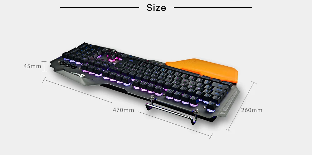 7pin PK820 104 ключи Gaming мембранная клавиатура с RGB Подсветка телефона держатель для Linux
