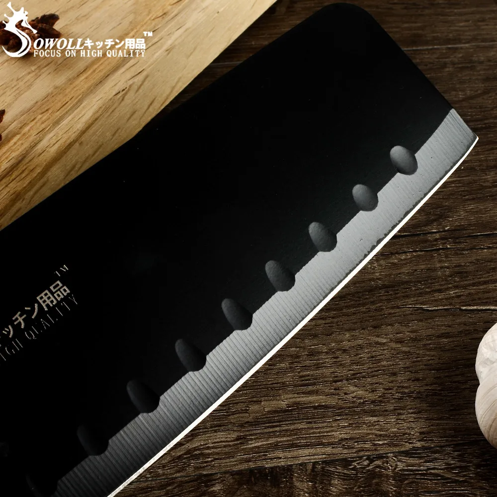 Нож кухонный из нержавеющей стали с черным лезвием 7 дюймов|Кухонные ножи| |