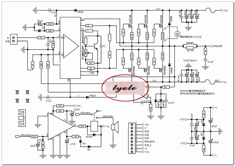 LME49830 моно 300 Вт Плата усилителя мощности IRFP240/IRFP9240 FET Плата усилителя мощности