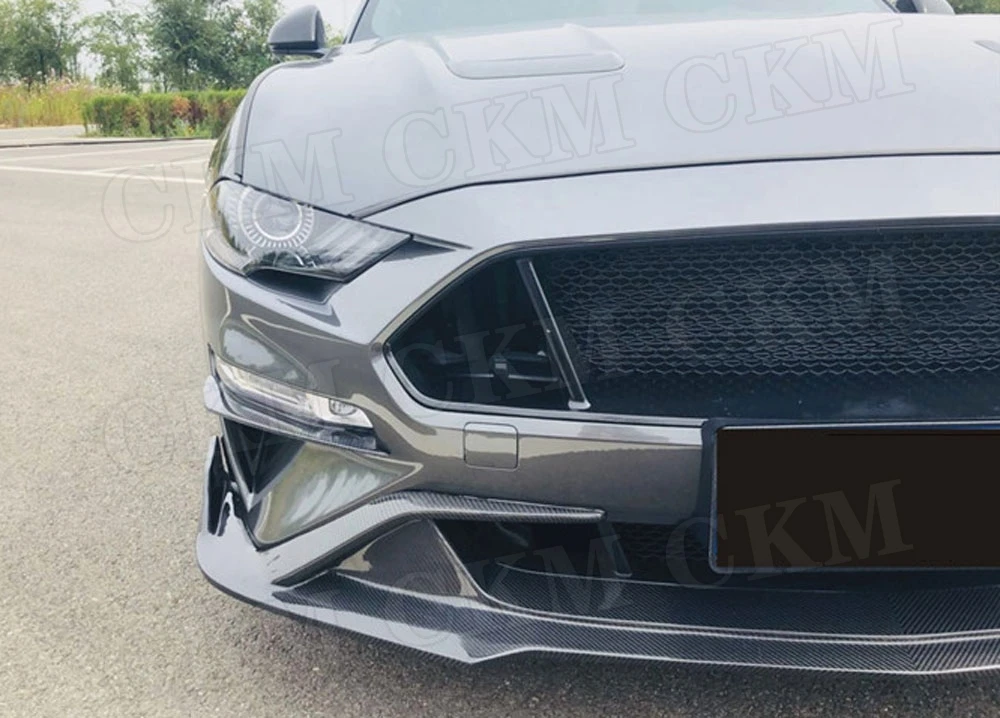 Передний бампер из углеродного волокна для губ, спойлер для Ford Mustang FRP, бампер для губ, накладка, защита