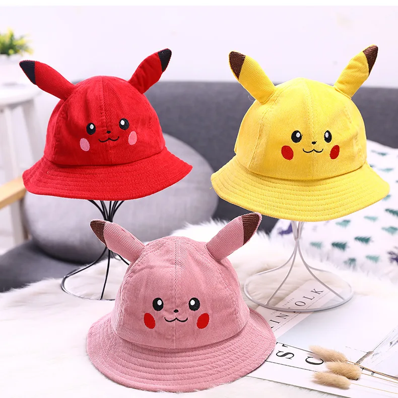 Pikachu cartoon children summer new baby sun visor cap cute fisherman hat cosplay unisex cotton big 1-3 years old 2019 | Детская одежда