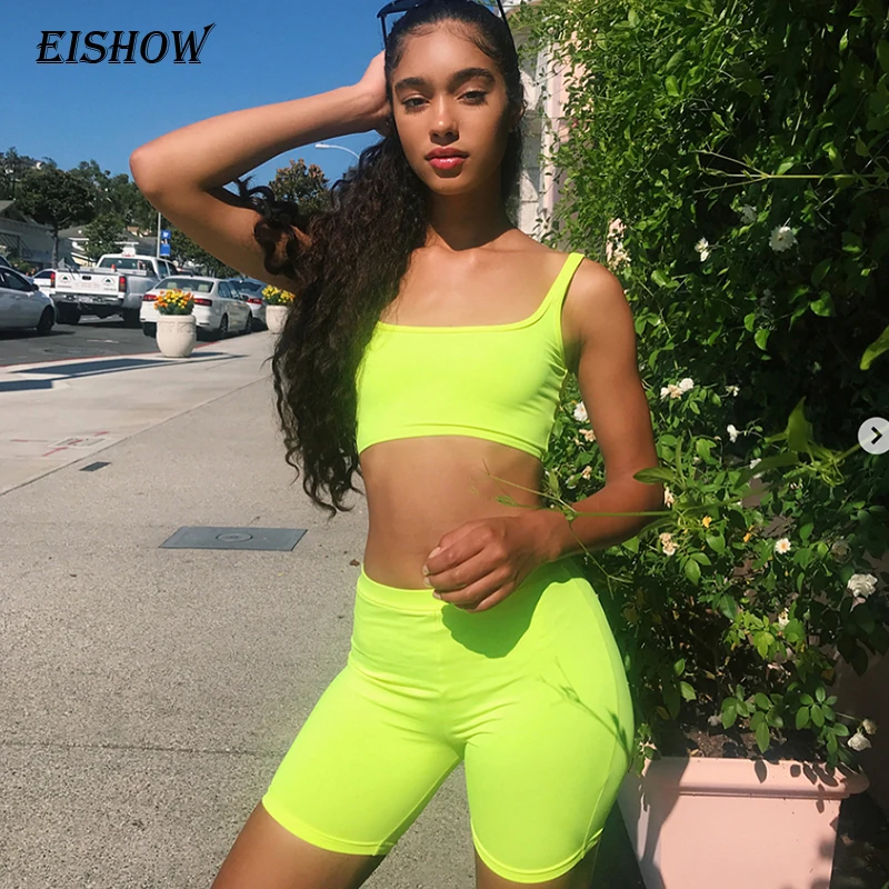 EISHOW 2019 женские короткие штаны с высокой талией Эластичные Обтягивающие шорты
