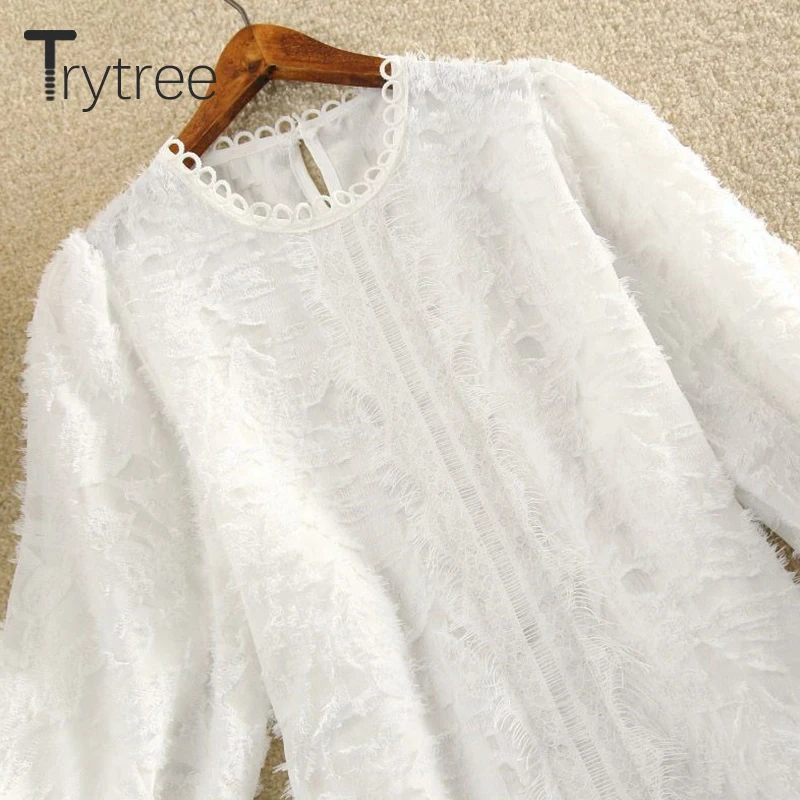 Комплект из двух предметов Trytree Женский романтичный Повседневный Топ с пышными