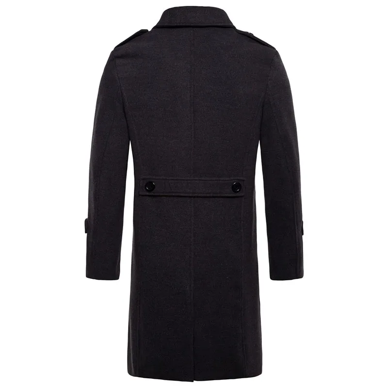 Новые мужские шерсть с длинным smart casual куртка плащ Мужской Длинные рукава толстые отложным Тонкий ветровка пальто плюс размер XXL