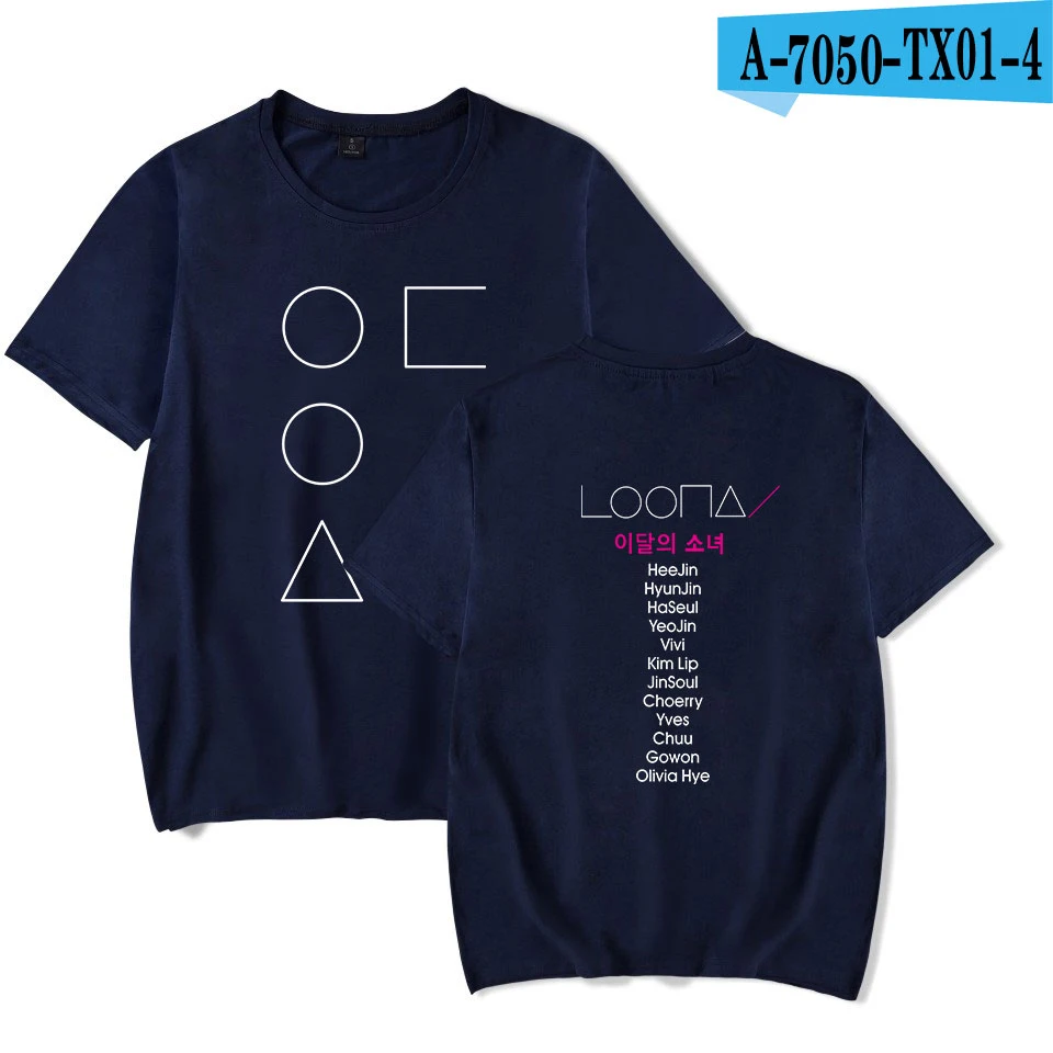LOONA летняя футболка с круглым вырезом, короткий рукав, корейский стиль, для женщин/мужчин, Kawaii Kpop, хип-хоп, Harajuku, модные повседневные топы с короткими рукавами - Цвет: TX0104