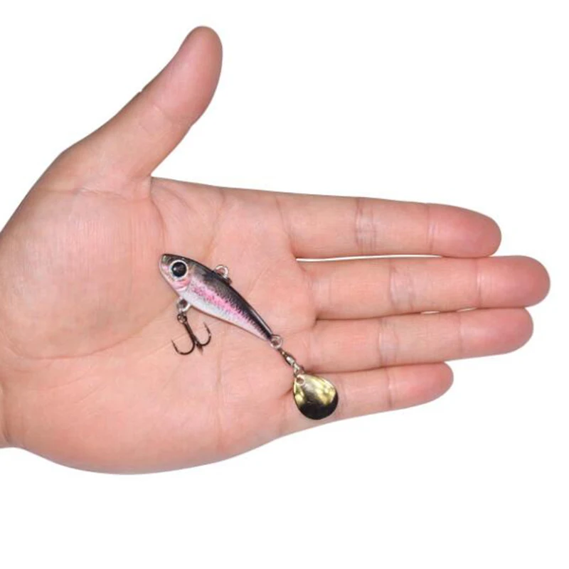 

OUTKIT Metal jig Fishing Lure 4 Colors Wobbler Spoon jig head VIB lures Winter Artificial 5cm 18g Baits Fishing accessories