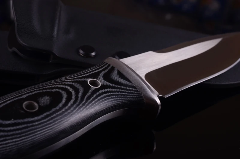 Y-START охотничий нож AUS-8A фиксированным атласным лезвием Микарта ручка с Kydex оболочка для наружного кемпинга пешего туризма рыбалки