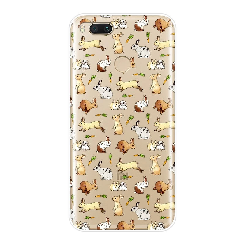 Kawaii Кролик мультфильм телефон чехол для Xiaomi MI A1 A2 LITE 8 SE силиконовая Мягкая задняя