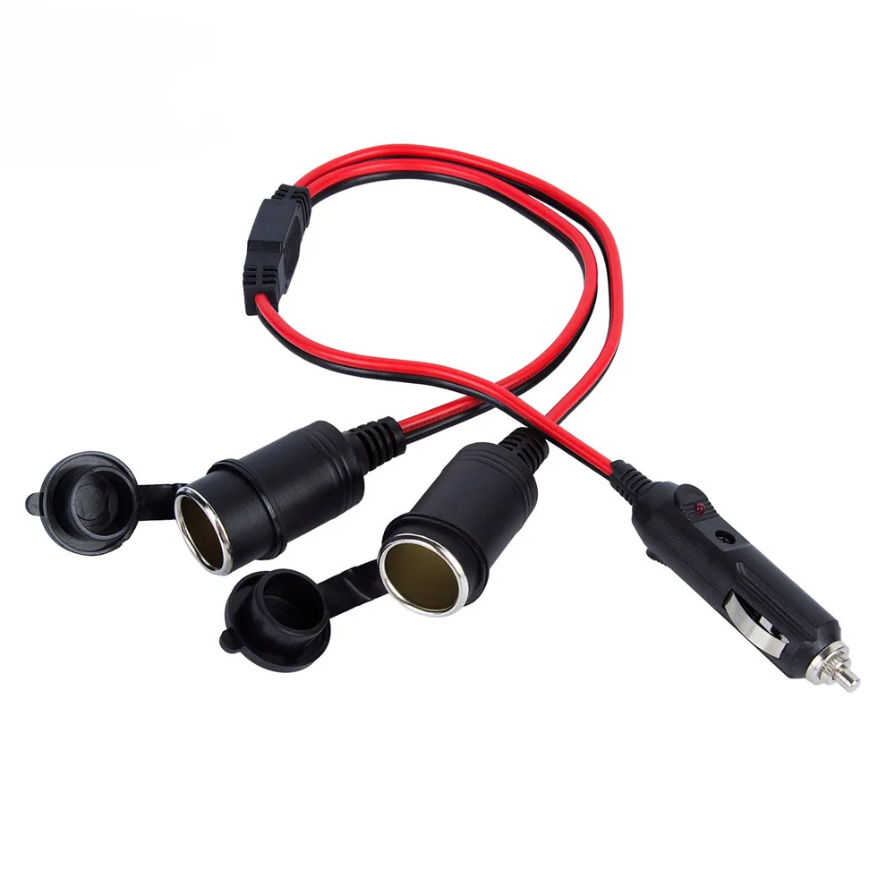 Автомобильное зарядное устройство для прикуривателя 2 в 1 двойная штепсельная