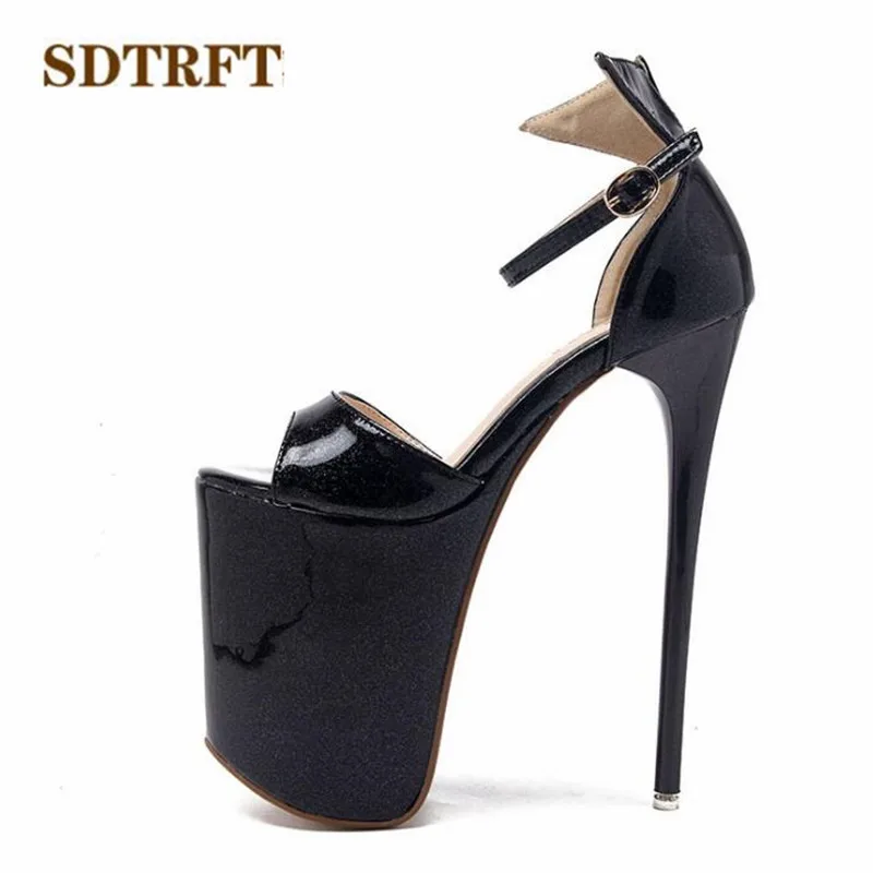 

SDTRFT Crossdresser shoes woman Plus:34-42 43 Summer ladies platforms RED Pumps Sexy 20cm thin Heels Sandals US14 15 16 zapatos