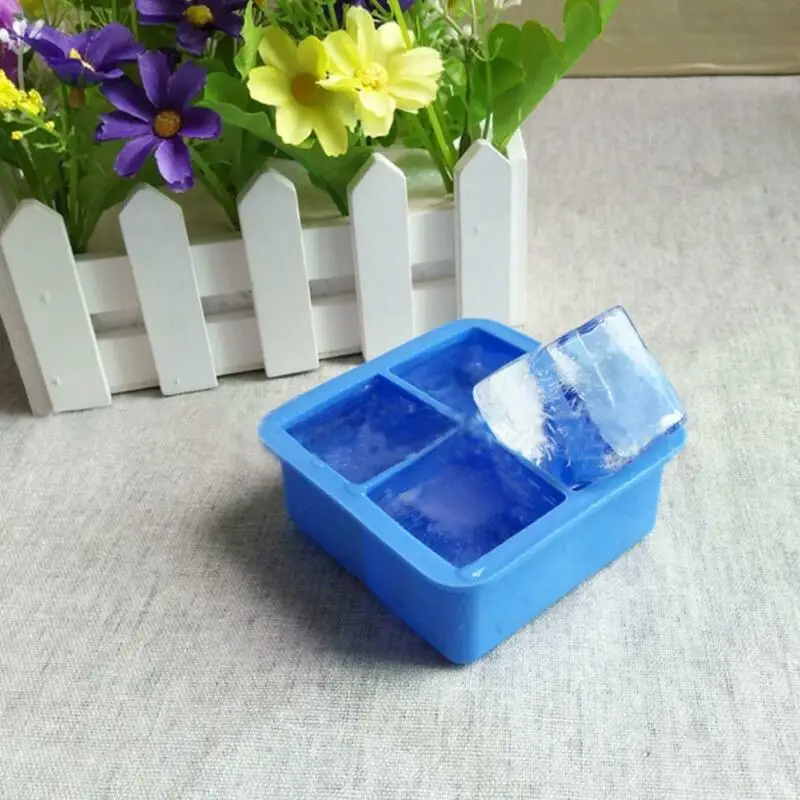 Гигантский Большой размер большой силиконовый кухонный DIY кубик льда квадратный лоток плесень