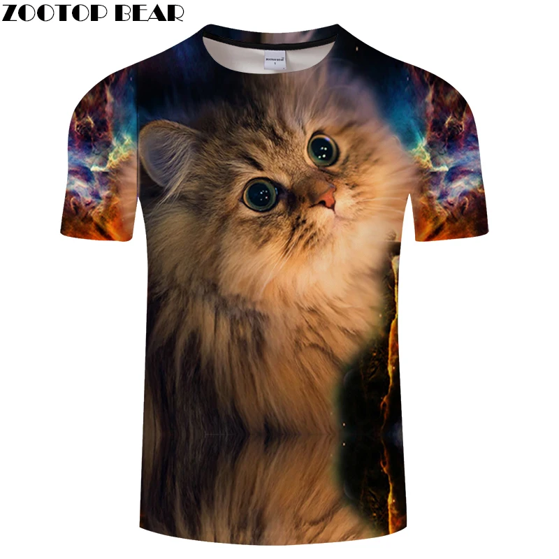Футболка унисекс с принтом Galaxy Cat уличная футболка в уличном стиле летняя мужская