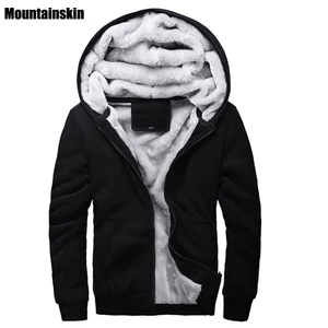 Мужская теплая куртка Mountainskin, однотонная Повседневная плотная куртка, EDA163, зима флисовый спортивный костюм