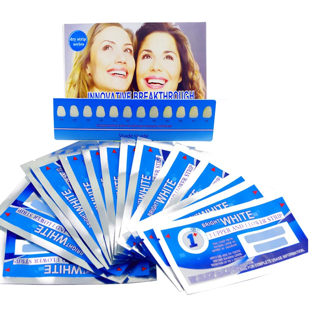 С Коробкой Отбеливание Зубов Полоски 28 Белые полоски (14 Мешочки) 1 Час Экспресс