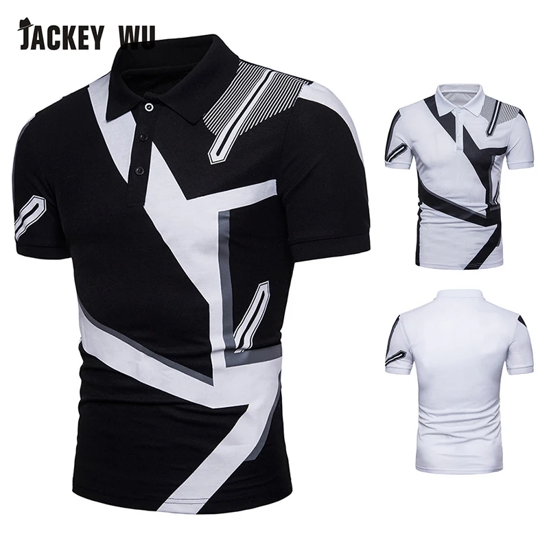 JACKEYWU новинка 2019 Мужская рубашка поло модная трендовая повседневная летняя с