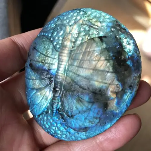 Natural labradorite hand carved butterfly skull quartz crystal Manual random 1pc | Дом и сад
