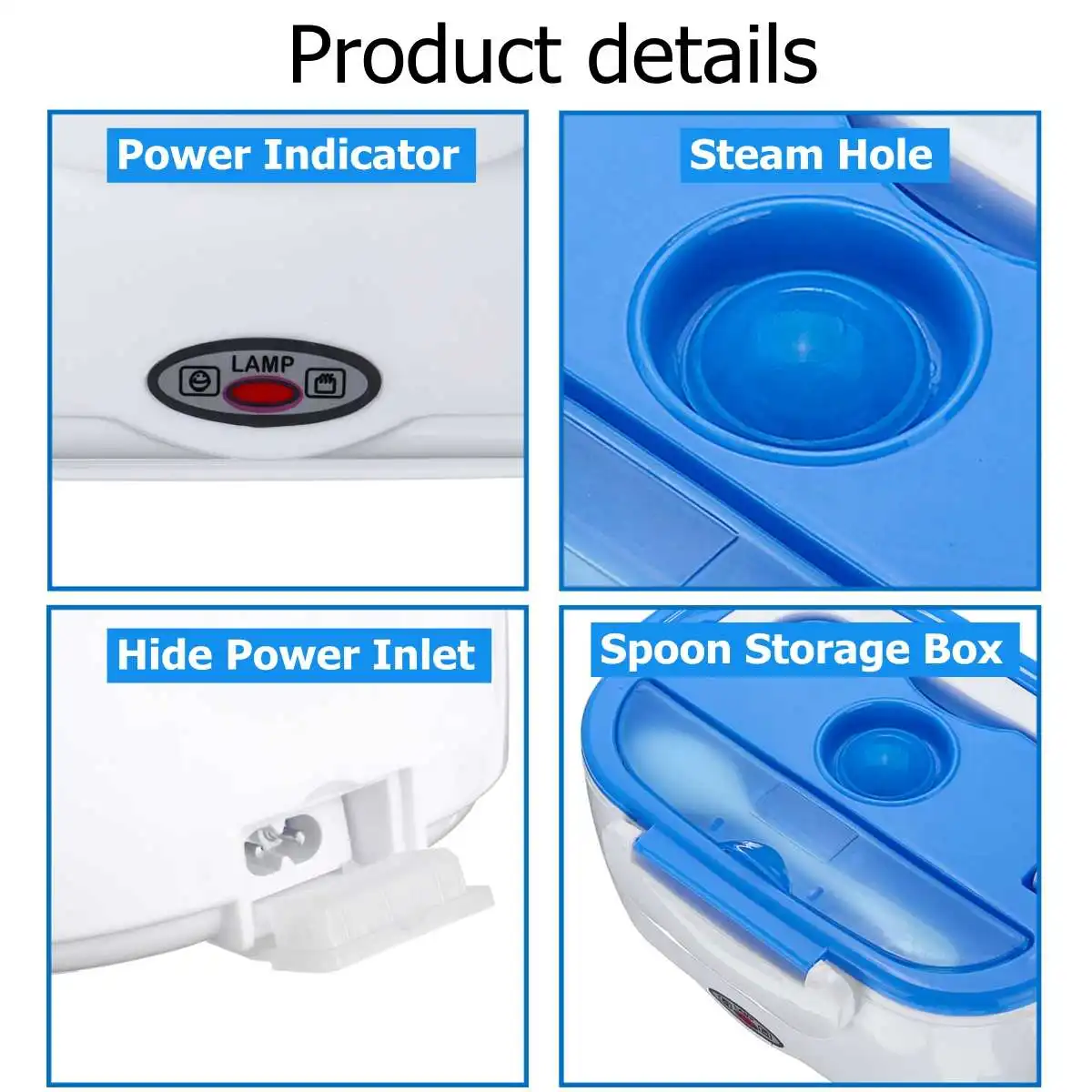 

Portable Lunch Box Food Container Electric Heating Food Warmer Heater Rice Container Dinnerware Sets 12 V/40W