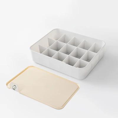 15Grid Beige Нижнее белье ящик для хранения шкаф ящик пылезащитный Органайзер шкаф сортировочный разделитель органайзеры Чехол Носки трусики бюстгальтер для хранения дома - Color: 15Grid Beige