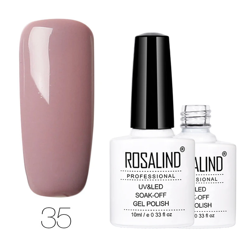 35 ROSALIND Гель-лак 1 шт. УФ-лак для ногтей Nagellak полуперманентный впитывающий Гель-лак для маникюра Гибридный Гвоздь Грунтовка Гель-лак для ногтей - Цвет: 35
