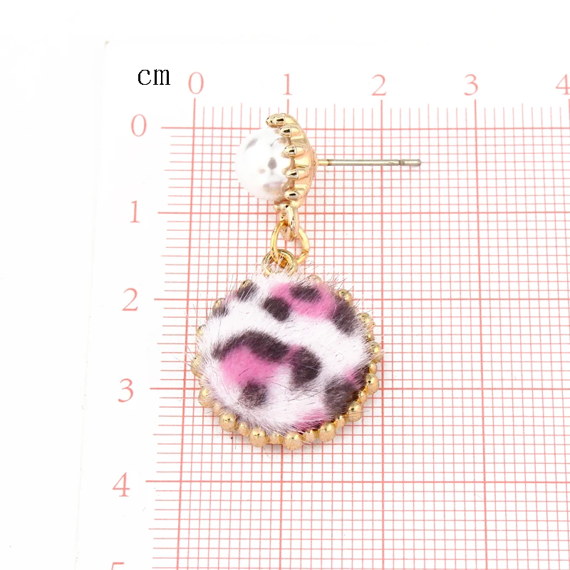 Dayoff Cute Cotton Leopard Round Pearl Dangle Earrings Women Jewelry Europe Boho Eardrop Vintage Gold Long E543 | Украшения и