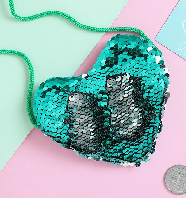 Новые женские модные сумки через плечо с пайетками для девушек сердечками мини