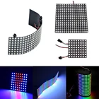 WS2812b Светодиодная панель чип 8x8 8x32 16x16 пикселей WS2812 SK6812 RGB полноцветная индивидуально Адресуемая цифровая Гибкая панель экран